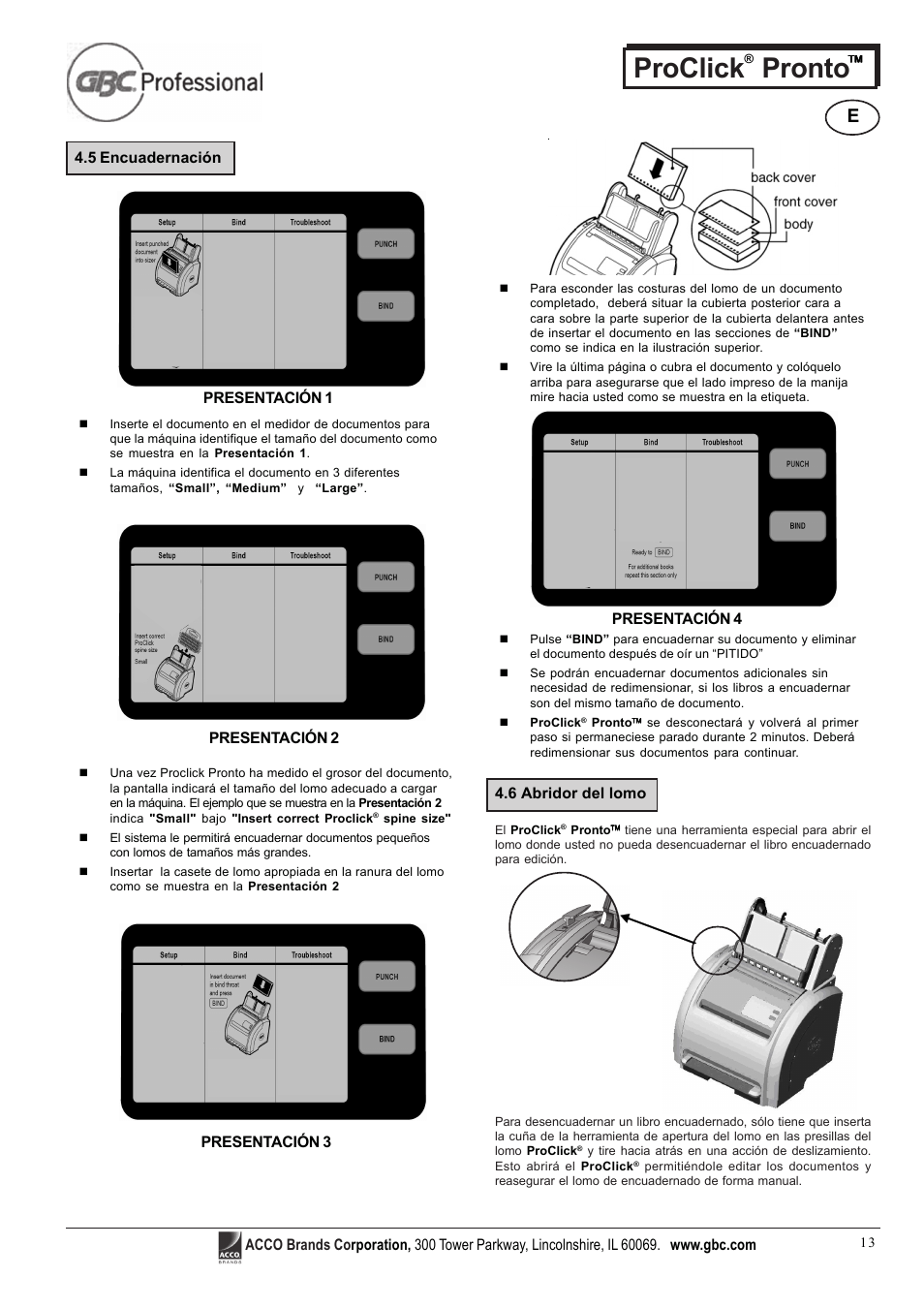 Proclick pronto | GBC Proclick Pronto User Manual | Page 13 / 15