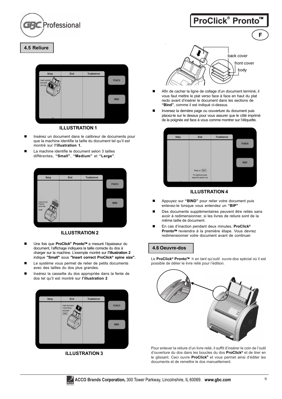 Proclick pronto | GBC Proclick Pronto User Manual | Page 9 / 15