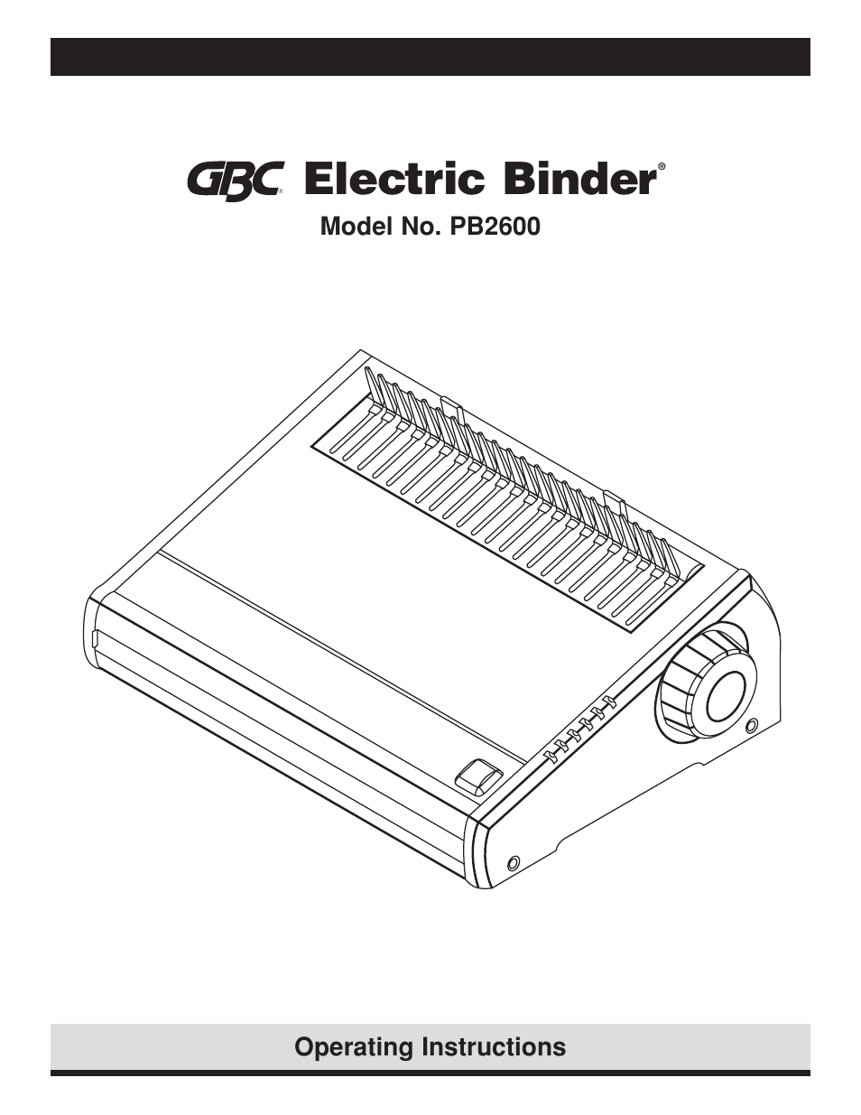 GBC PB2600 User Manual | 34 pages