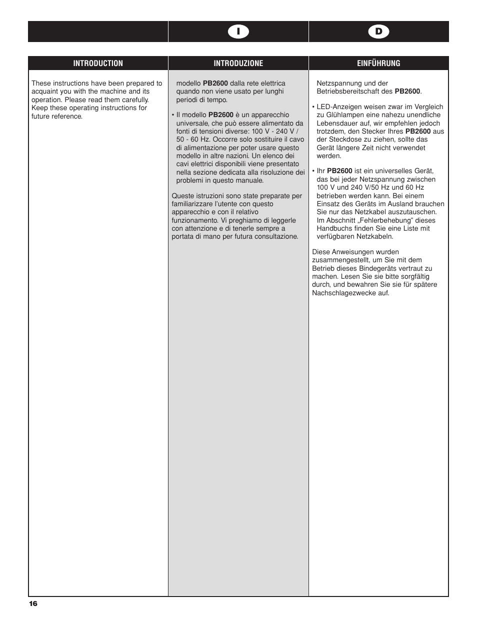 GBC PB2600 User Manual | Page 16 / 34