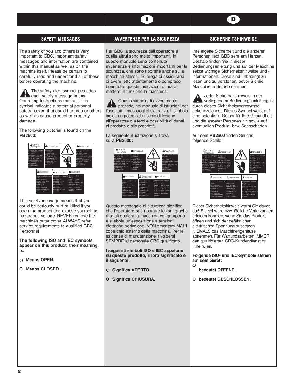 GBC PB2600 User Manual | Page 2 / 34