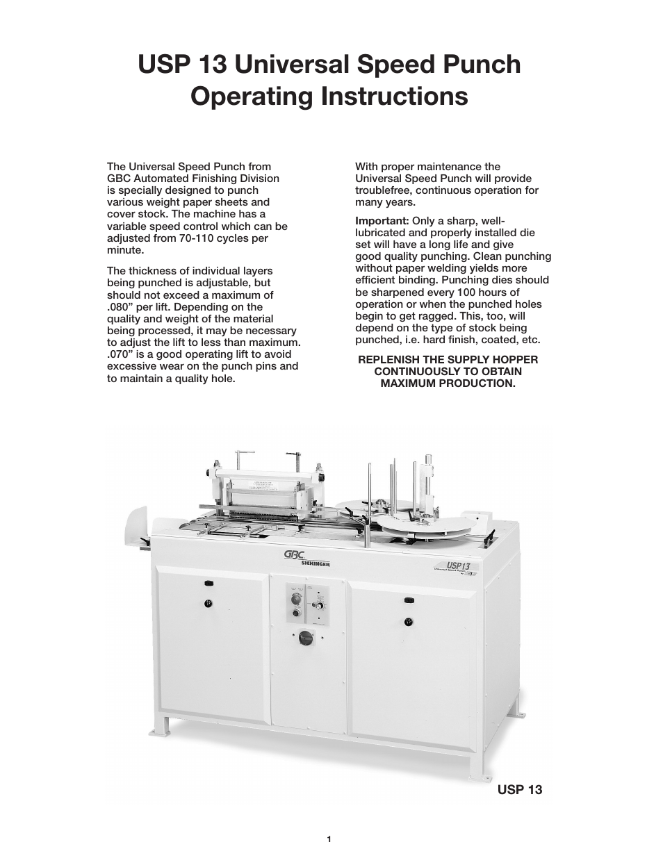 GBC Usp13 User Manual | Page 3 / 17