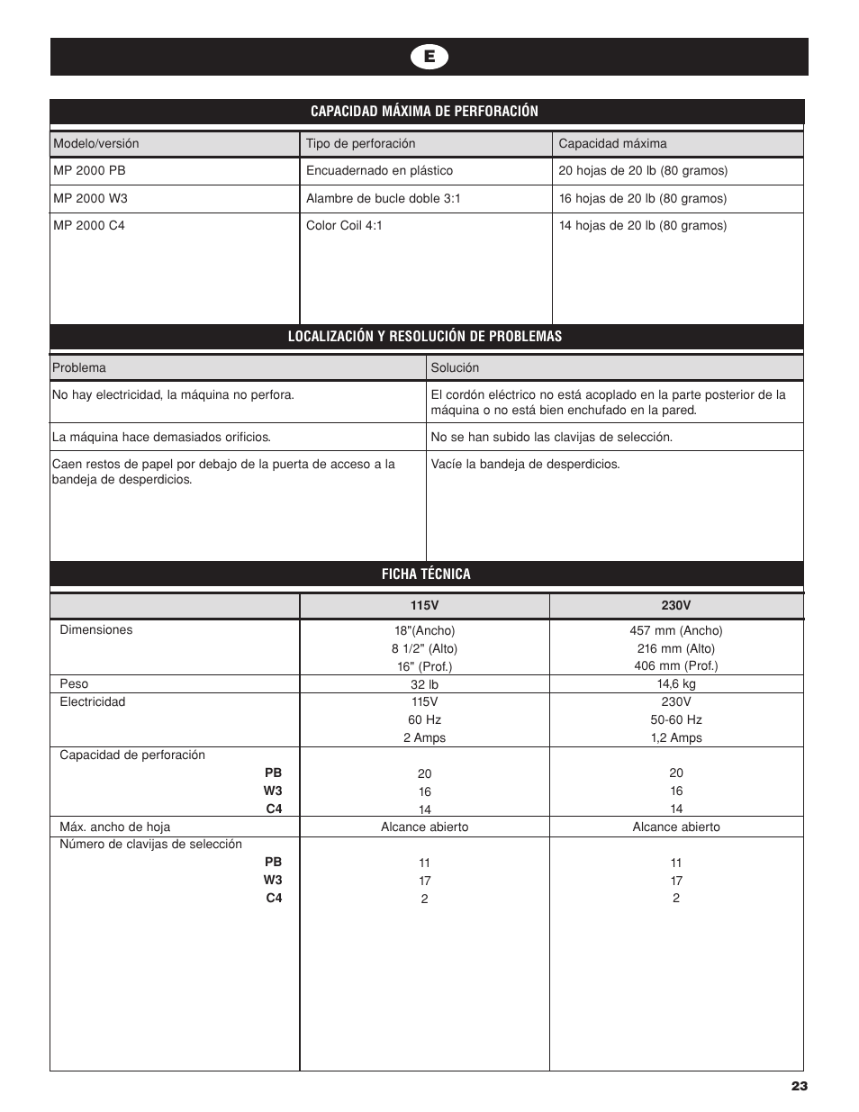 GBC MP2000 User Manual | Page 23 / 24