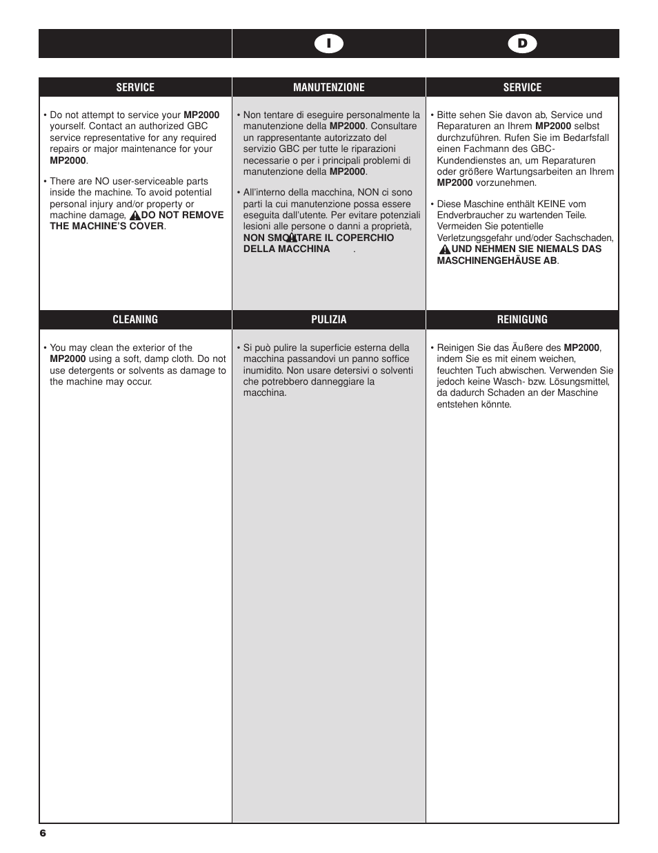 GBC MP2000 User Manual | Page 6 / 24