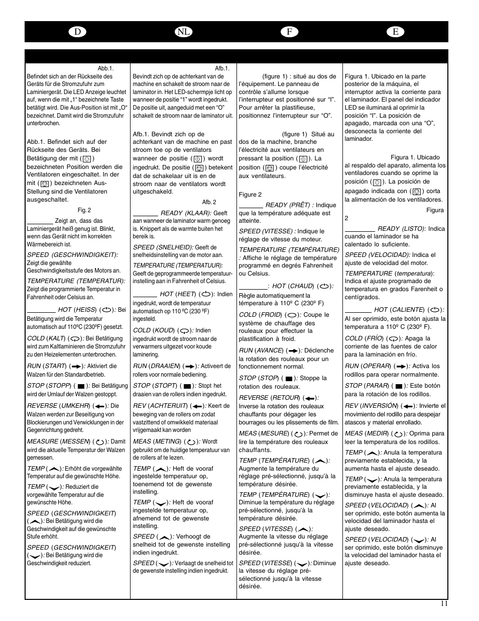 Dnl f e | GBC Catenas User Manual | Page 14 / 53