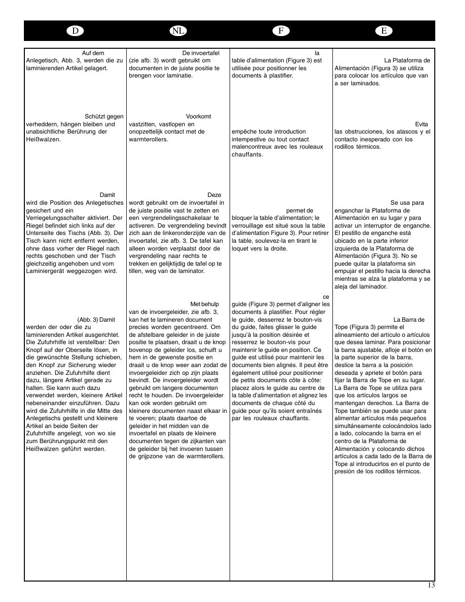 Dnl f e | GBC Catenas User Manual | Page 16 / 53