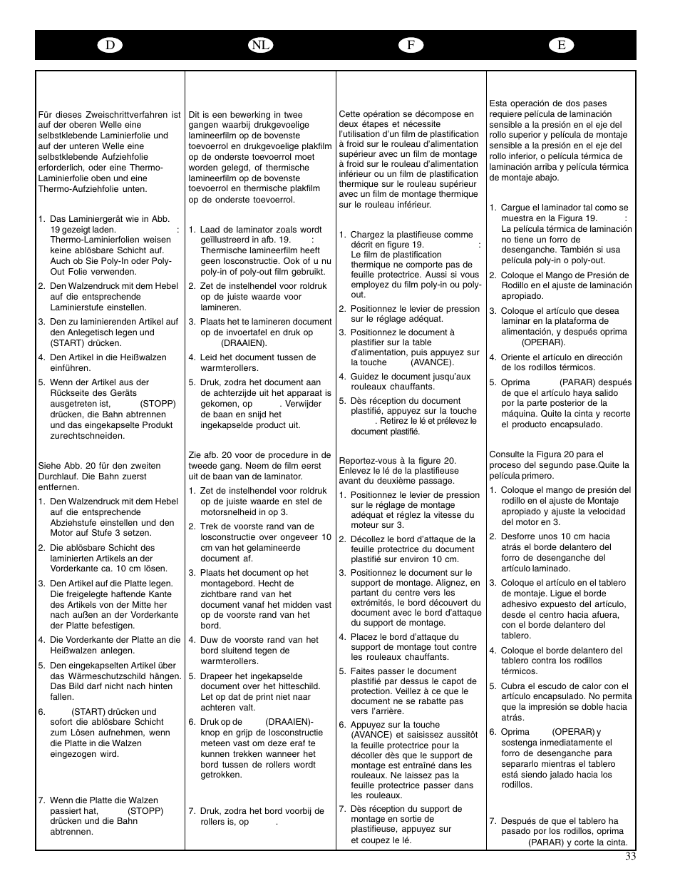 Dnl f e | GBC Catenas User Manual | Page 36 / 53