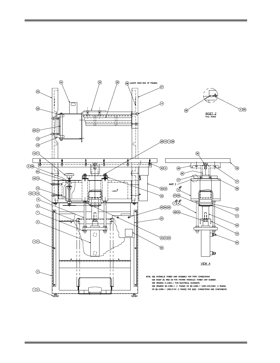 Parts listing, Main assy. front view | GBC MS5 User Manual | Page 20 / 51