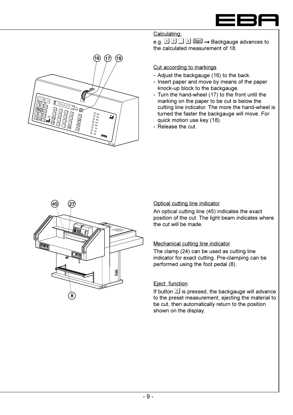 Calculating | GBC EBA 721-05 LT User Manual | Page 9 / 24