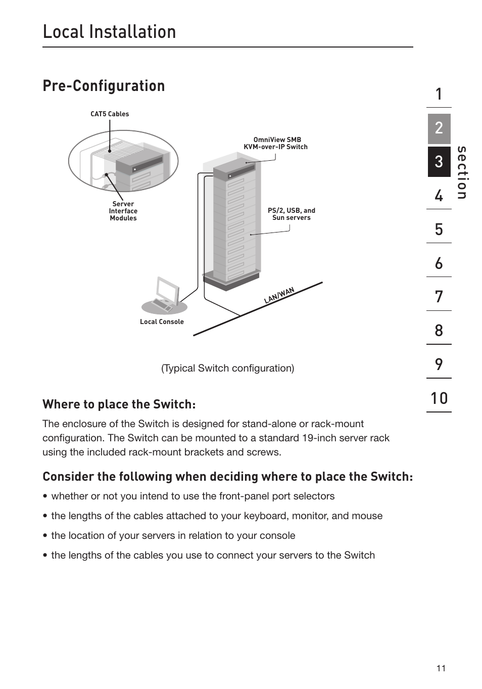 Local installation, Pre-configuration | Belkin Omniview SMB KVM-over-IP Switch F1DP108G User Manual | Page 14 / 84