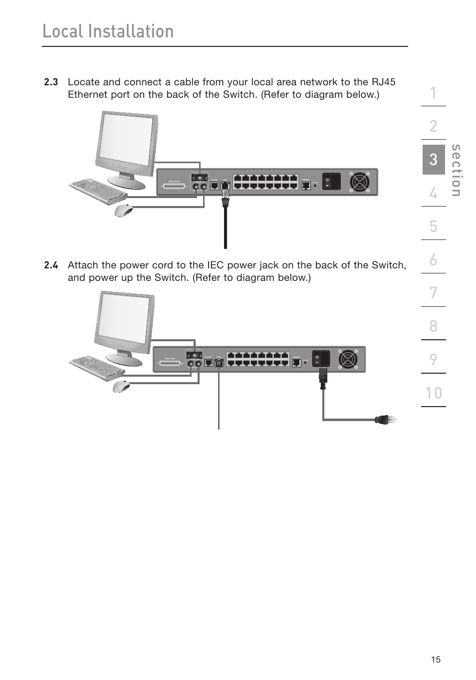 Local installation | Belkin Omniview SMB KVM-over-IP Switch F1DP108G User Manual | Page 18 / 84