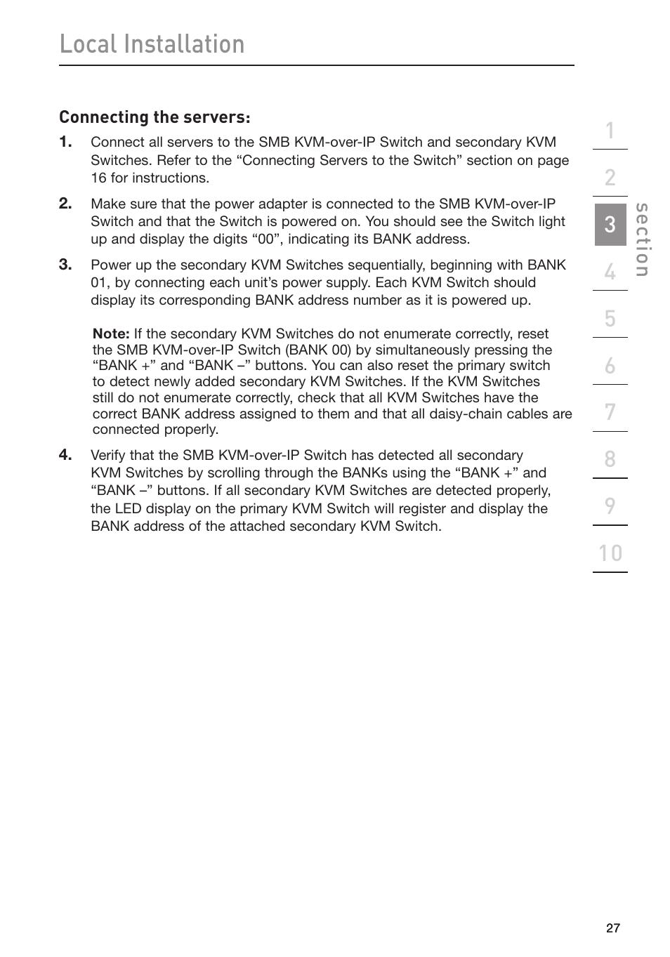 Local installation | Belkin Omniview SMB KVM-over-IP Switch F1DP108G User Manual | Page 30 / 84