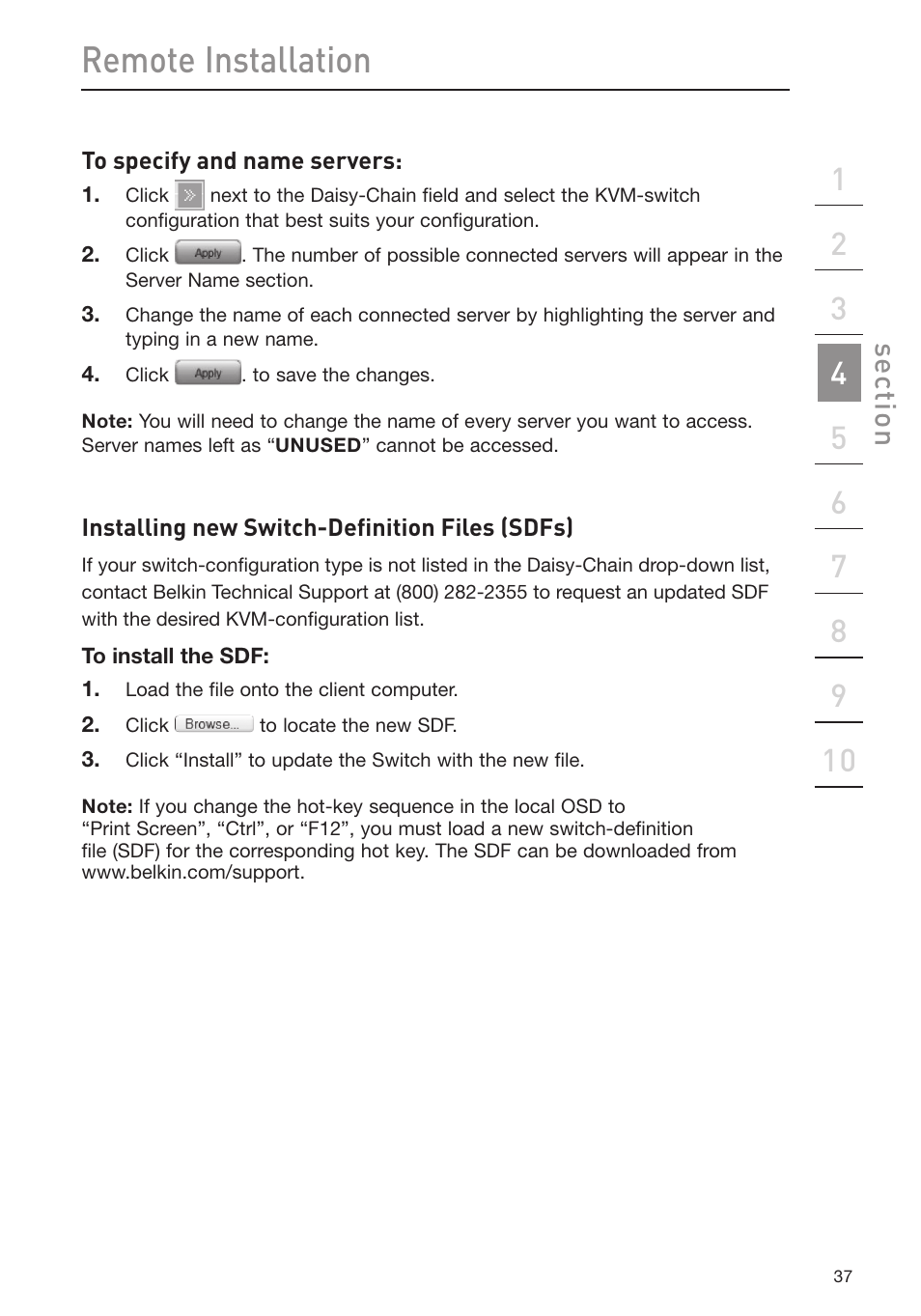 Remote installation | Belkin Omniview SMB KVM-over-IP Switch F1DP108G User Manual | Page 40 / 84