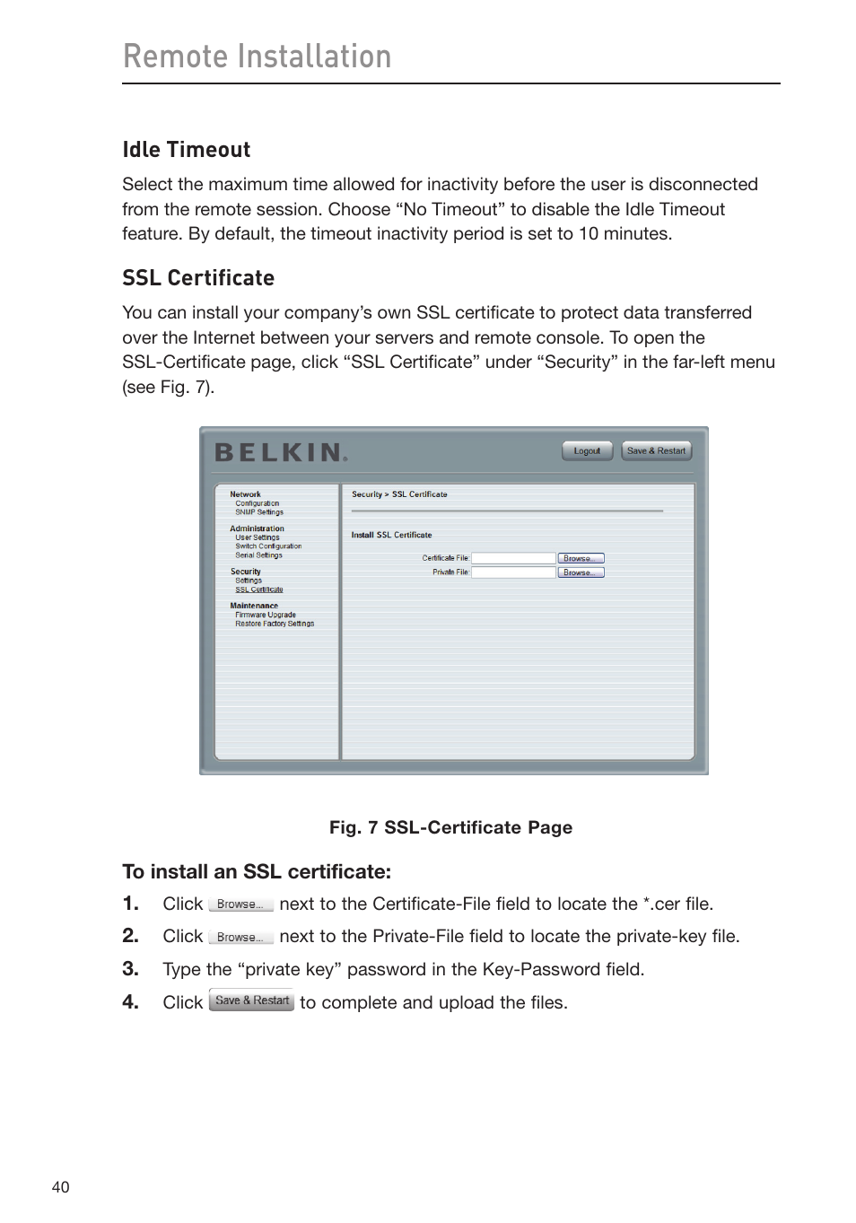 Remote installation | Belkin Omniview SMB KVM-over-IP Switch F1DP108G User Manual | Page 43 / 84