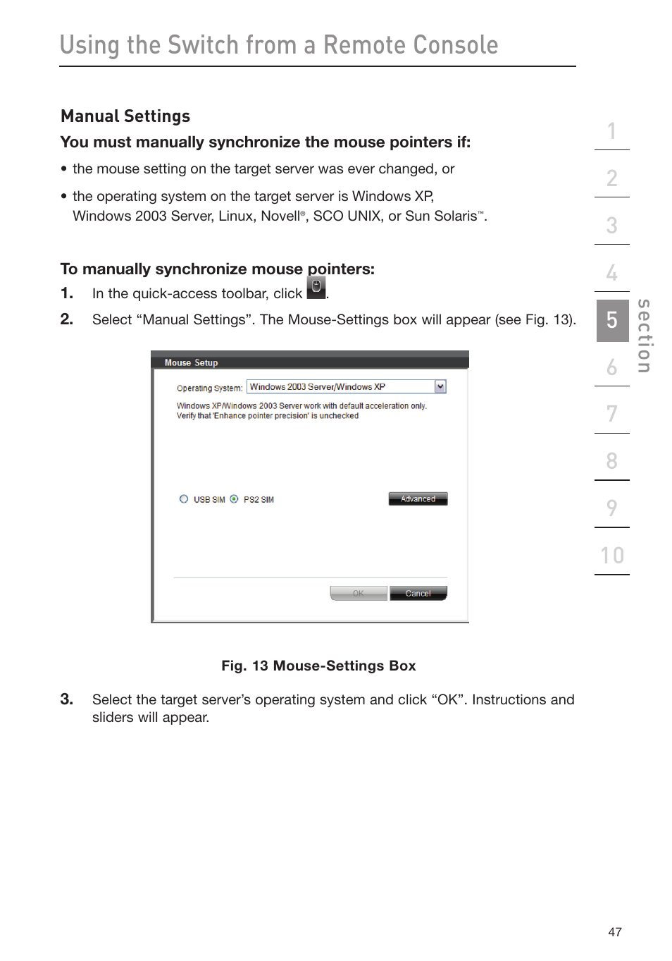 Using the switch from a remote console | Belkin Omniview SMB KVM-over-IP Switch F1DP108G User Manual | Page 50 / 84