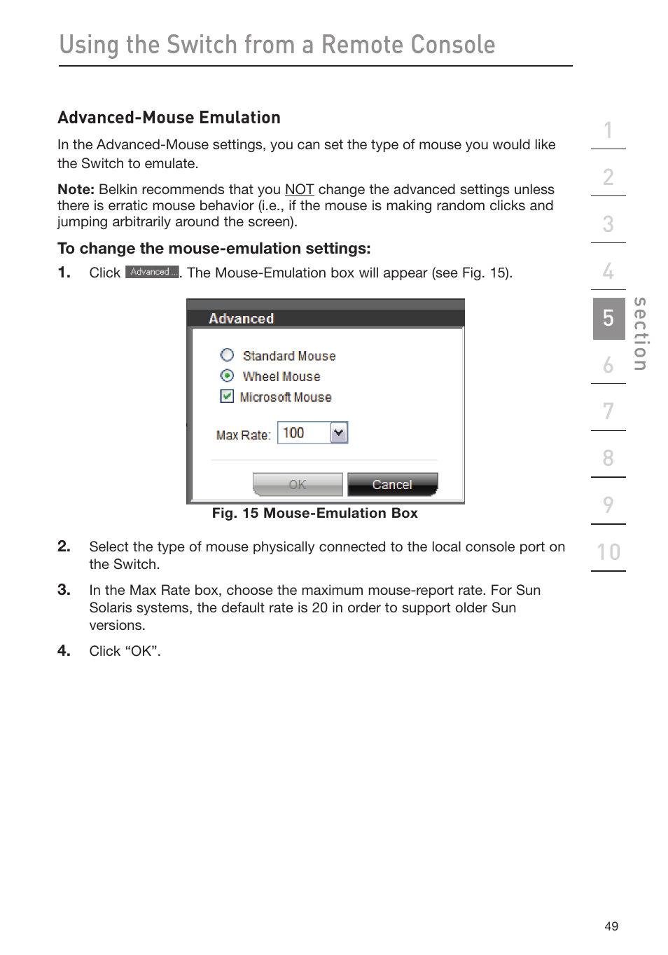 Using the switch from a remote console | Belkin Omniview SMB KVM-over-IP Switch F1DP108G User Manual | Page 52 / 84