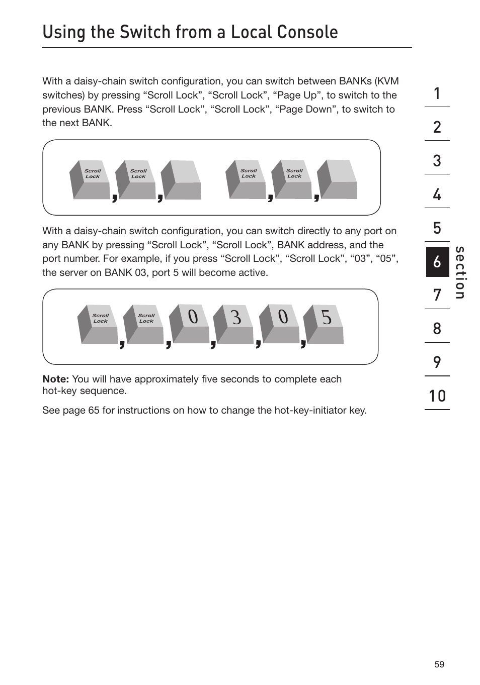 Using the switch from a local console | Belkin Omniview SMB KVM-over-IP Switch F1DP108G User Manual | Page 62 / 84