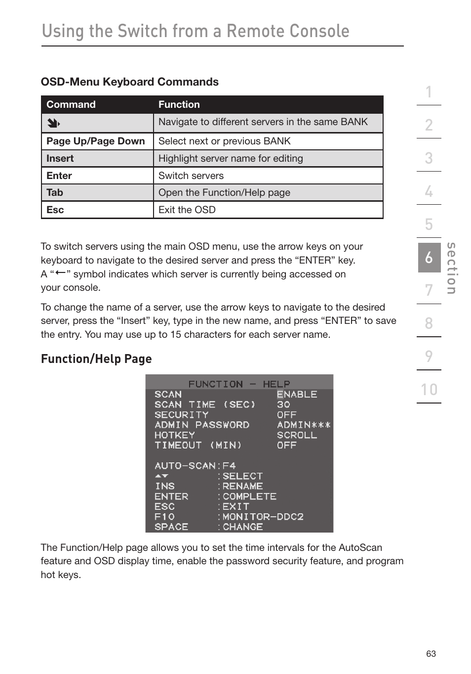 Using the switch from a remote console | Belkin Omniview SMB KVM-over-IP Switch F1DP108G User Manual | Page 66 / 84