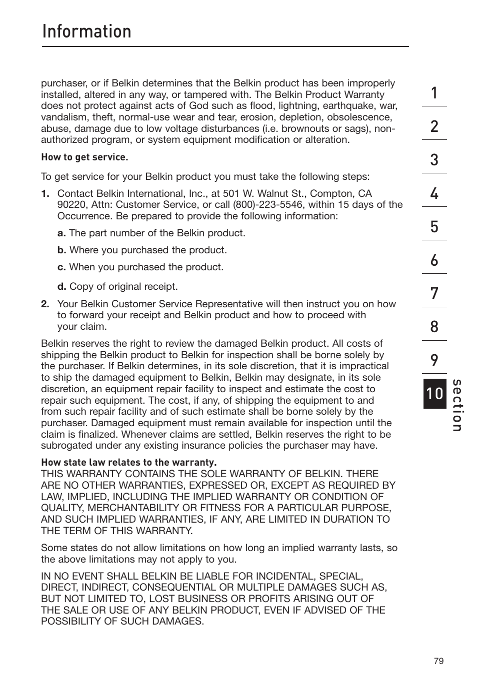 Information | Belkin Omniview SMB KVM-over-IP Switch F1DP108G User Manual | Page 82 / 84