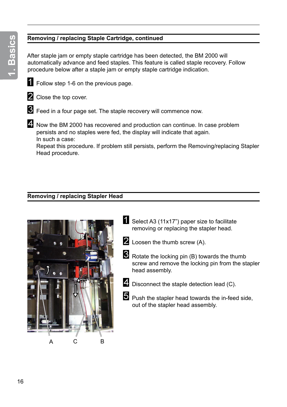 Basics | GBC 2000 Plockmatic Bookmaker User Manual | Page 16 / 56