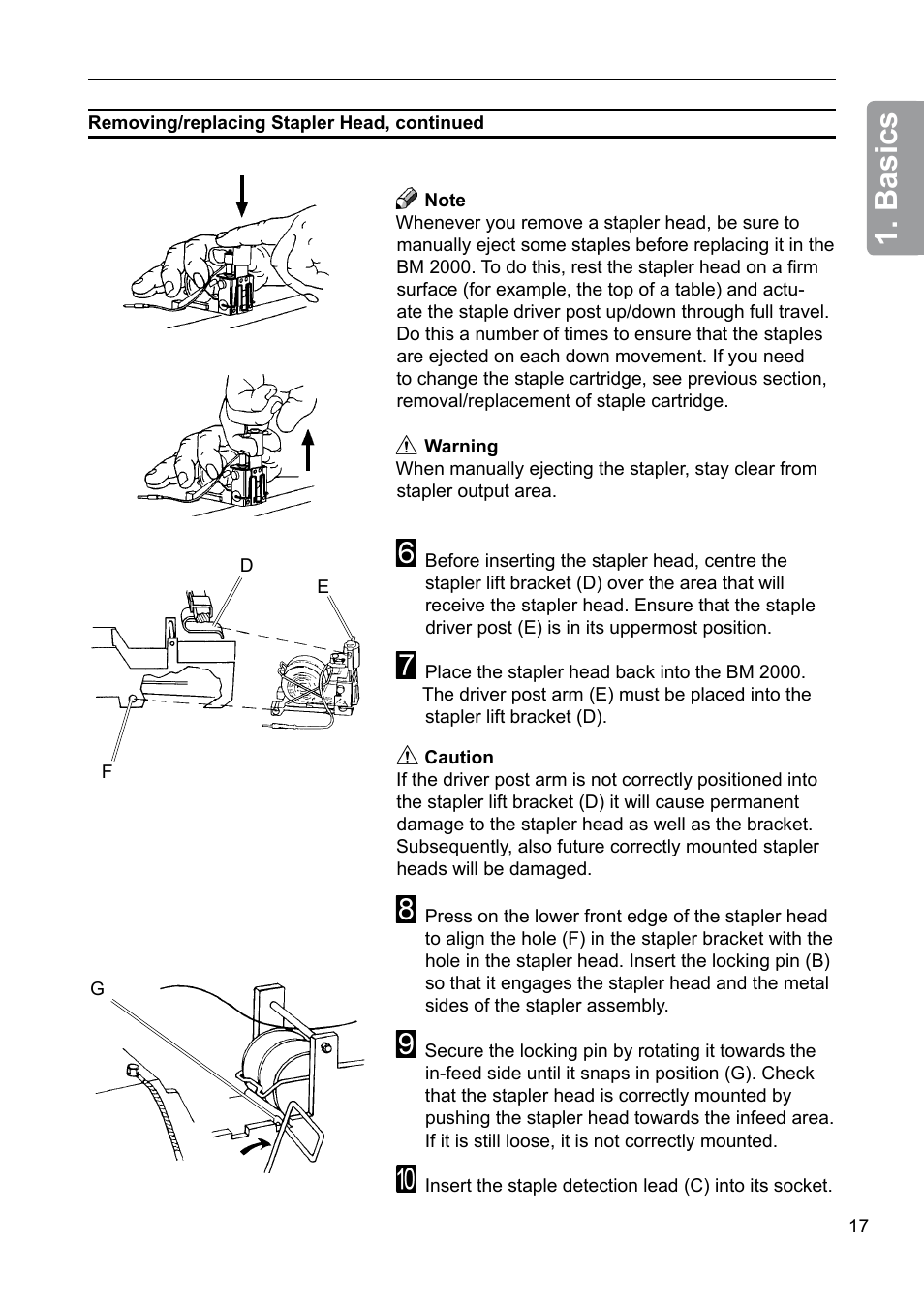 Basics | GBC 2000 Plockmatic Bookmaker User Manual | Page 17 / 56