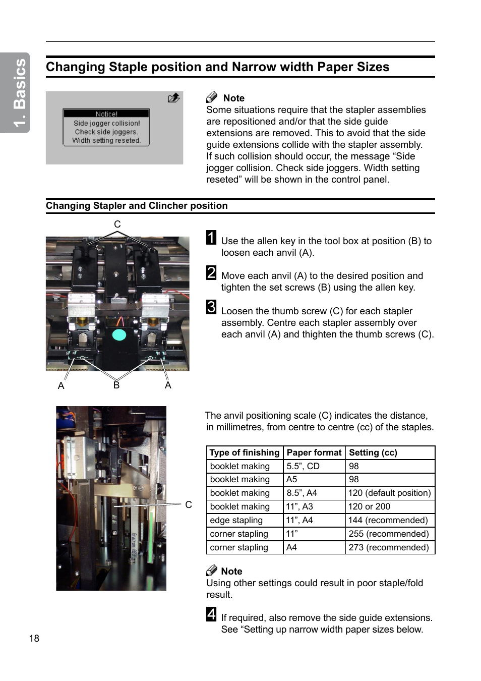 Basics | GBC 2000 Plockmatic Bookmaker User Manual | Page 18 / 56