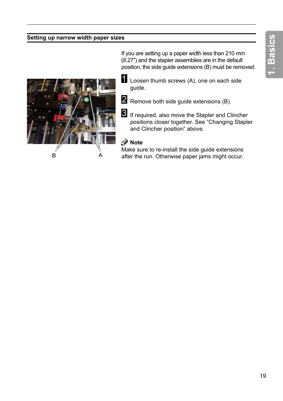 Basics | GBC 2000 Plockmatic Bookmaker User Manual | Page 19 / 56