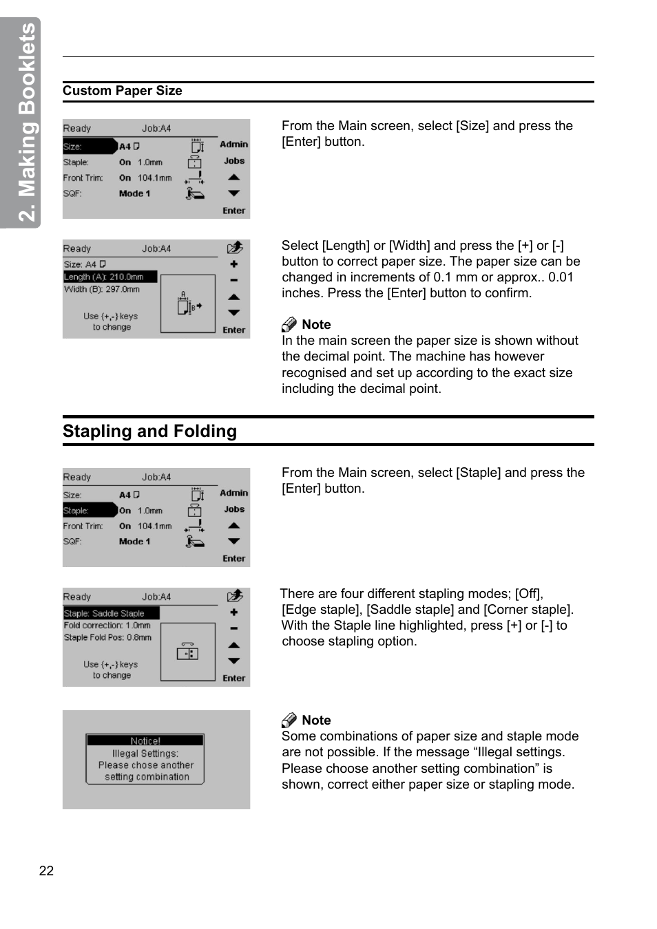 Stapling and folding, Making booklets | GBC 2000 Plockmatic Bookmaker User Manual | Page 22 / 56