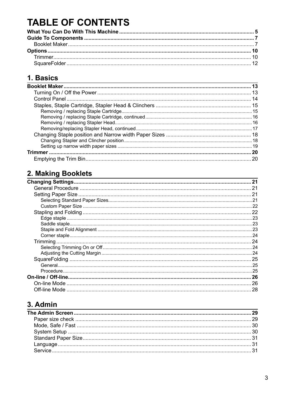 GBC 2000 Plockmatic Bookmaker User Manual | Page 3 / 56