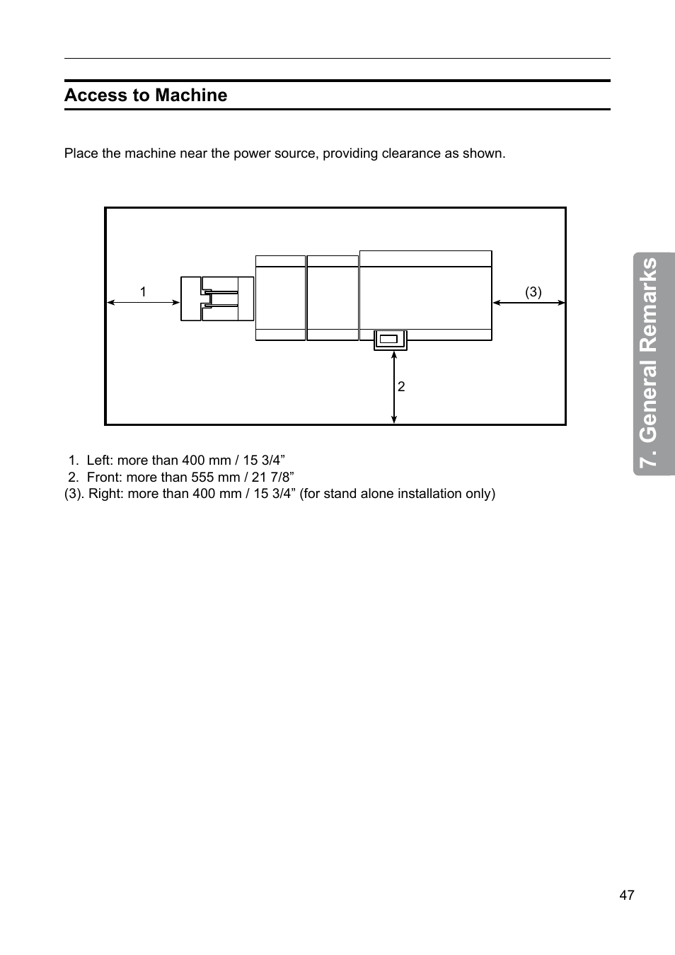Access to machine, General remarks | GBC 2000 Plockmatic Bookmaker User Manual | Page 47 / 56