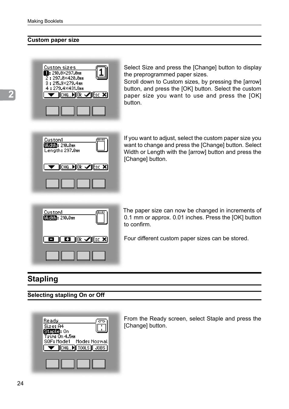 Stapling | GBC BM 200 Bookmaker User Manual | Page 24 / 52