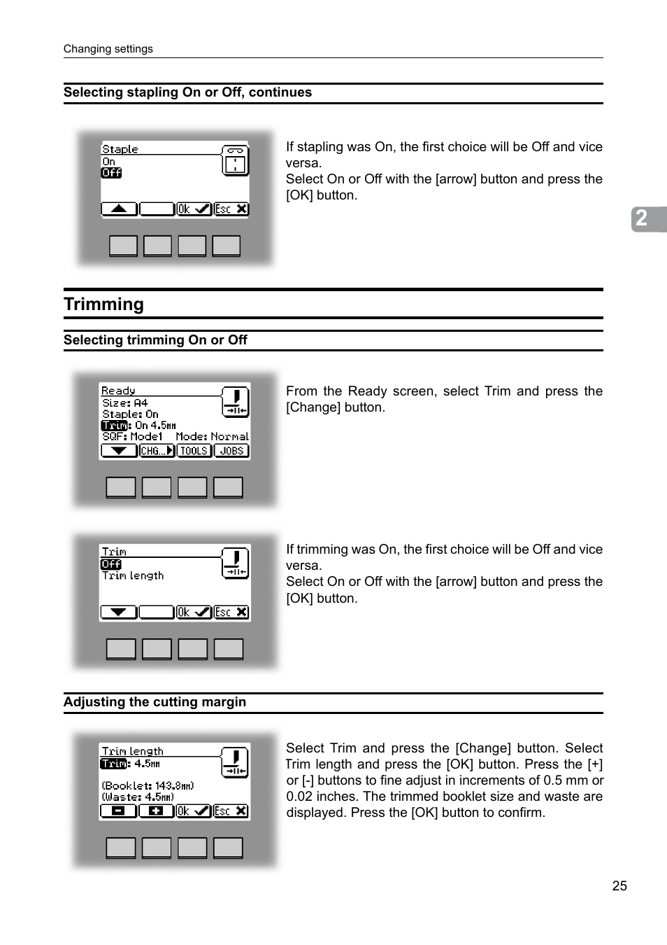 Trimming | GBC BM 200 Bookmaker User Manual | Page 25 / 52