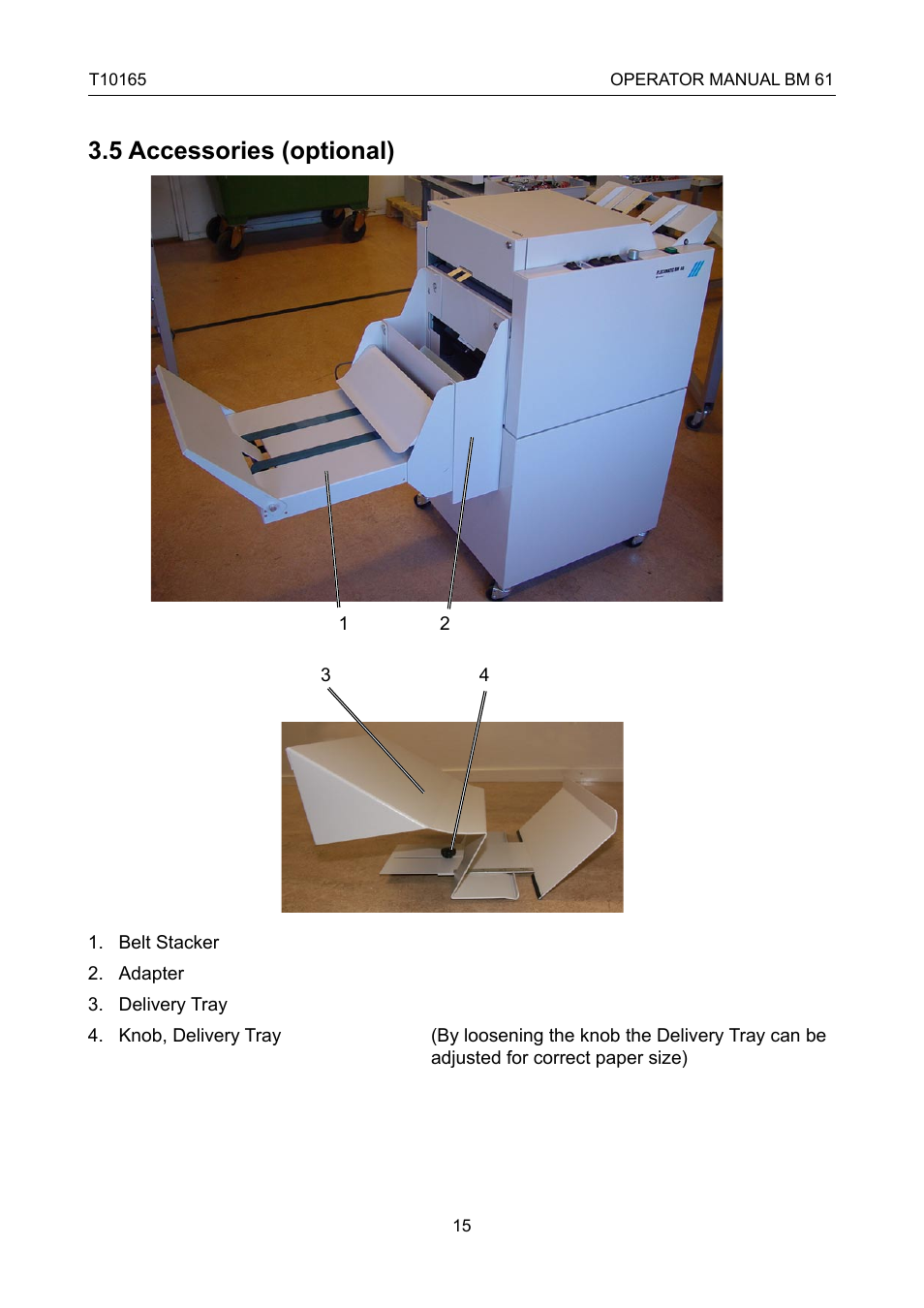 Accessories, 5 accessories (optional) | GBC 61 Plackmatic Bookmaker User Manual | Page 15 / 28