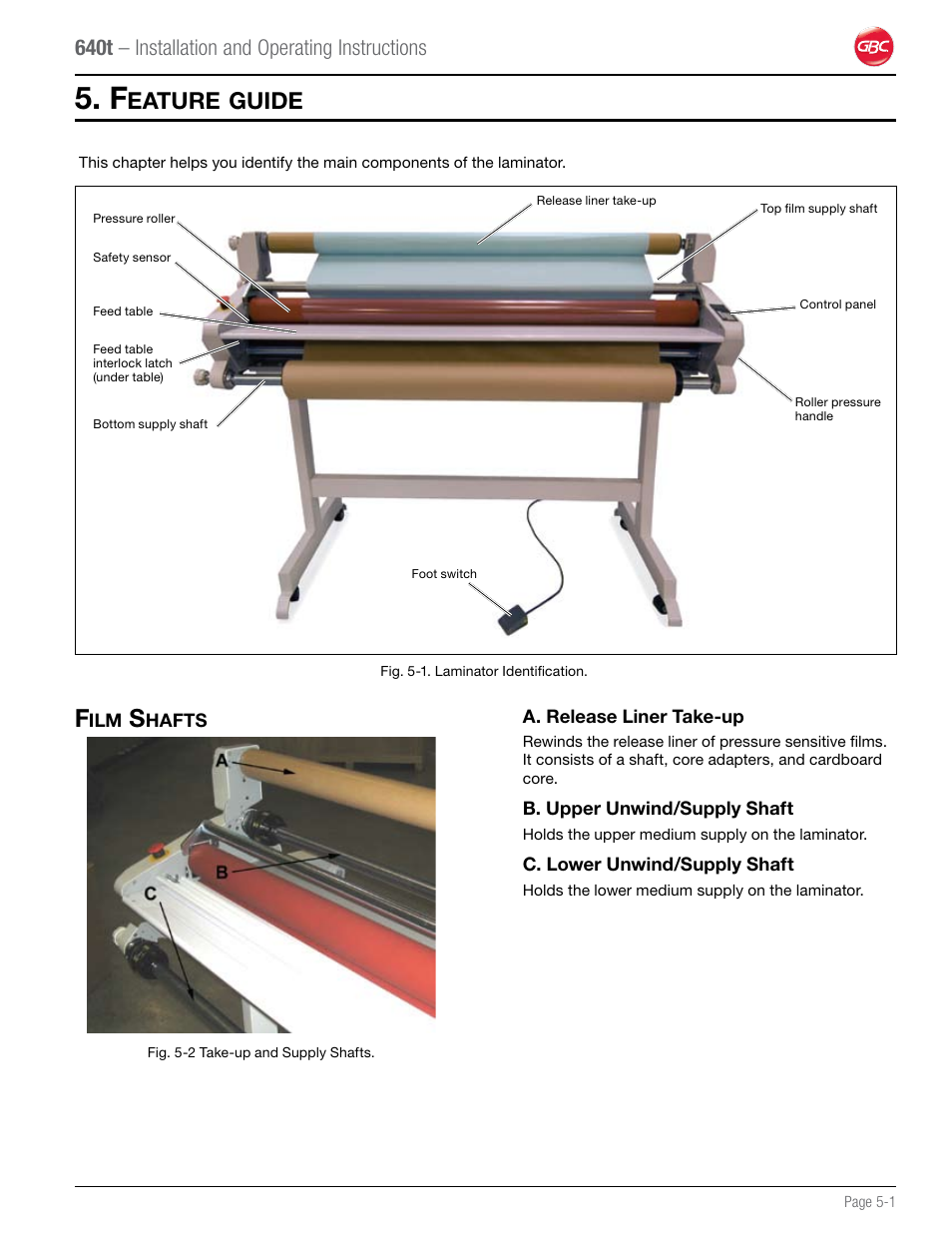 Eature, Guide, 640t – installation and operating instructions | GBC 640T Laminator User Manual | Page 13 / 36