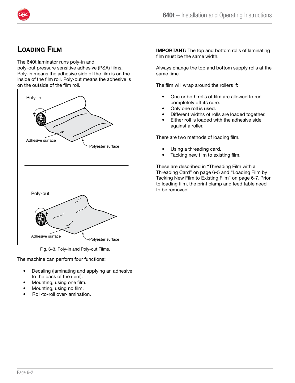 640t – installation and operating instructions | GBC 640T Laminator User Manual | Page 22 / 36