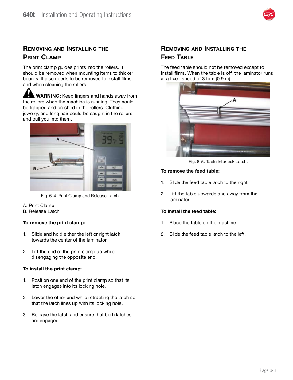 640t – installation and operating instructions r | GBC 640T Laminator User Manual | Page 23 / 36