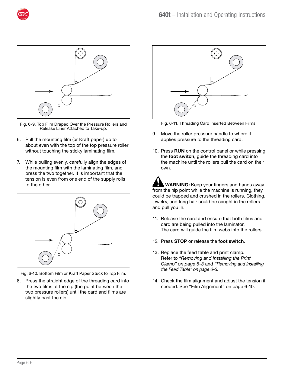 640t – installation and operating instructions | GBC 640T Laminator User Manual | Page 26 / 36