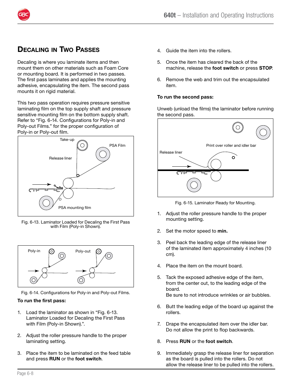 640t – installation and operating instructions | GBC 640T Laminator User Manual | Page 28 / 36