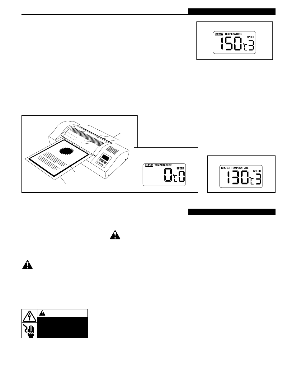 Advertencias importantes, Importantes precauciones, Precauciones generales | Precauciones relatives a la instalaccion eléctrica, Manutencion, Autres applications | GBC H600 Heatseal Laminator User Manual | Page 5 / 8