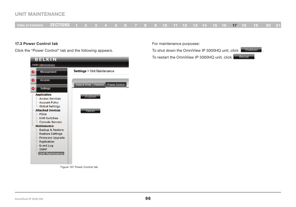 3 power control tab | Belkin OmniViewIP 5000HQ User Manual | Page 100 / 109