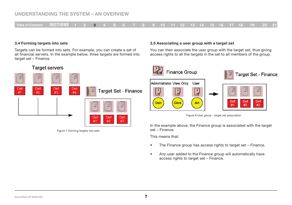 4 forming targets into sets, 5 associating a user group with a target set | Belkin OmniViewIP 5000HQ User Manual | Page 11 / 109