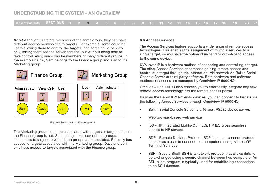 6 access services | Belkin OmniViewIP 5000HQ User Manual | Page 12 / 109