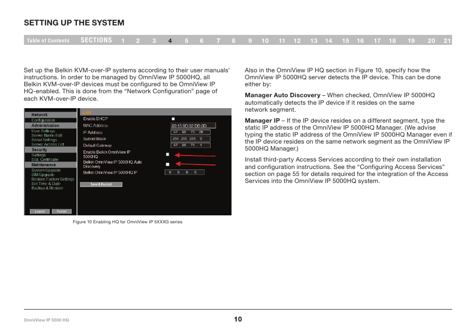 4 setting up the system | Belkin OmniViewIP 5000HQ User Manual | Page 14 / 109