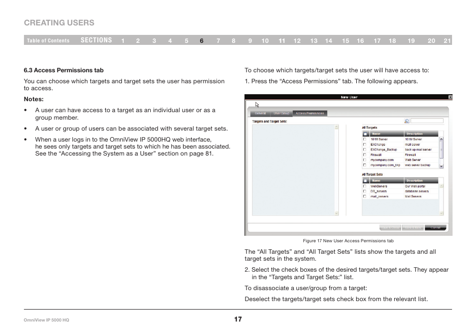 3 access permissions tab | Belkin OmniViewIP 5000HQ User Manual | Page 21 / 109