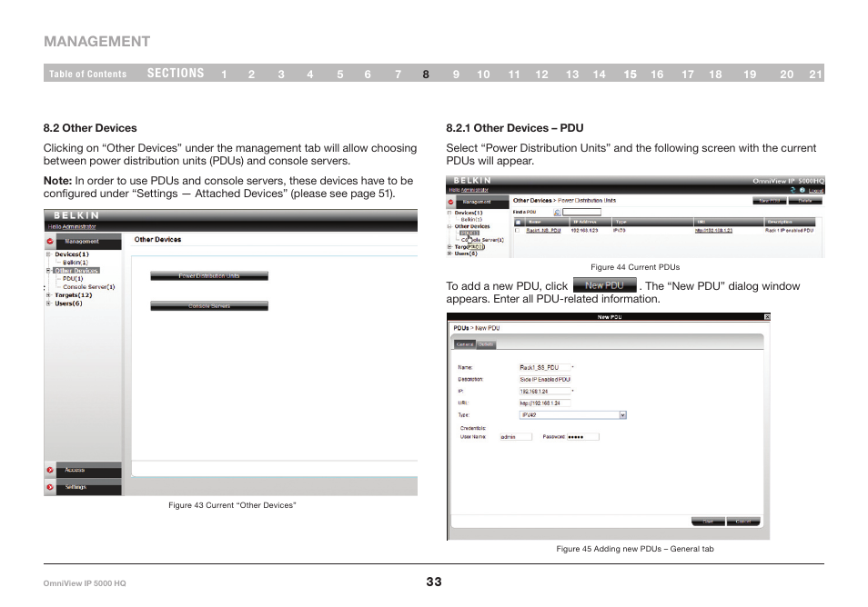 2 other devices, 1 other devices – pdu | Belkin OmniViewIP 5000HQ User Manual | Page 37 / 109