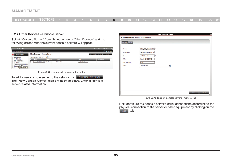 2 other devices – console server | Belkin OmniViewIP 5000HQ User Manual | Page 39 / 109