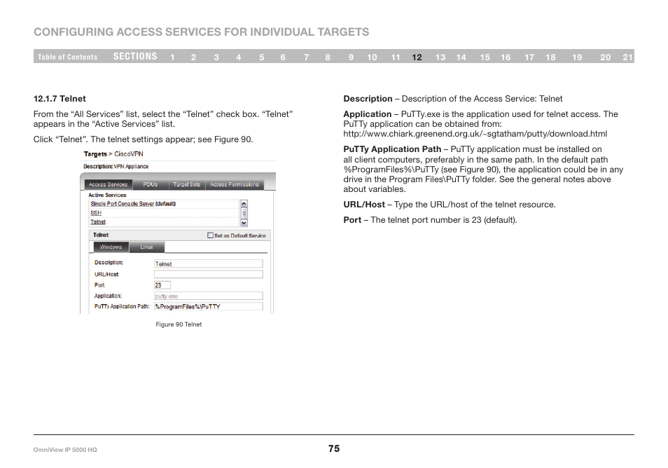 7 telnet | Belkin OmniViewIP 5000HQ User Manual | Page 79 / 109