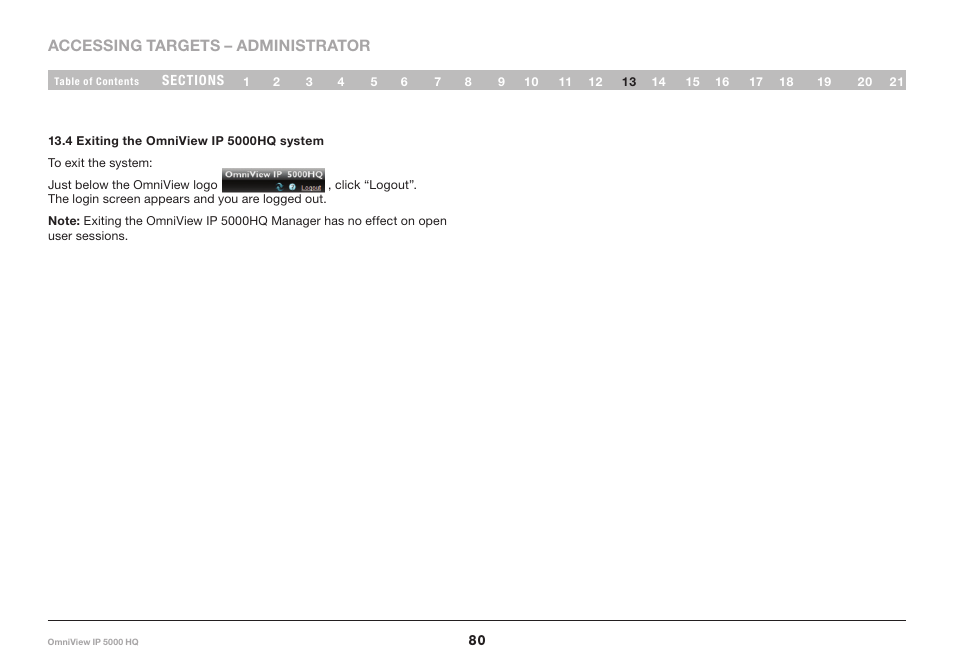 4 exiting the omniview ip 5000hq system, 2 status column | Belkin OmniViewIP 5000HQ User Manual | Page 84 / 109