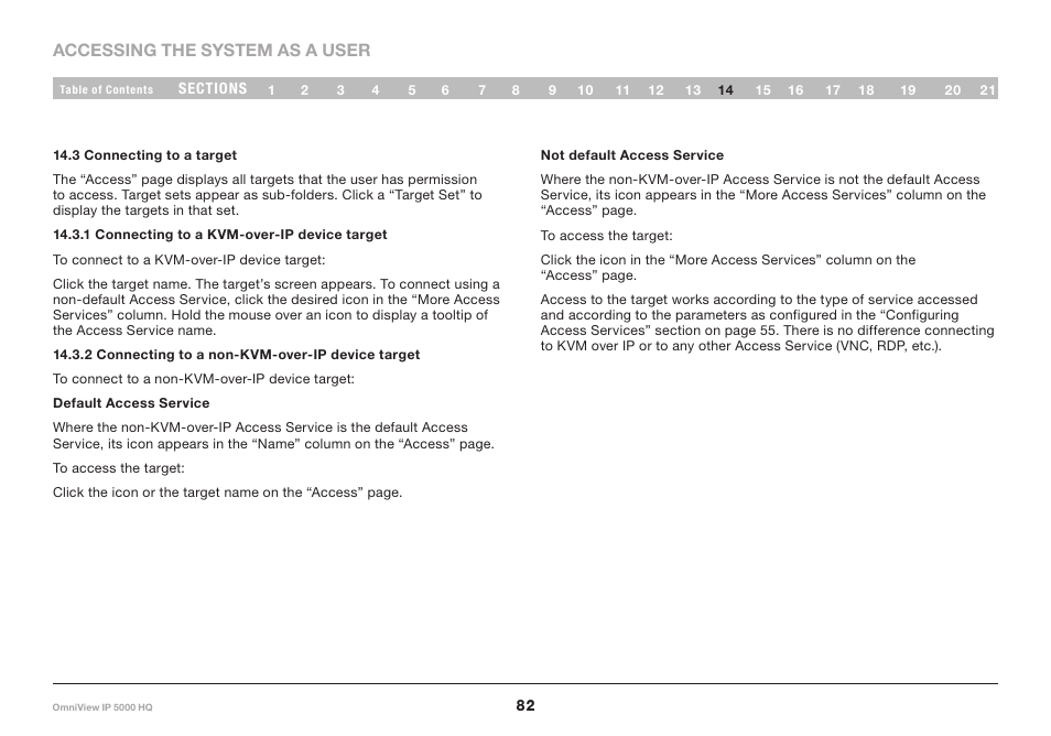 3 connecting to a target, 1 connecting to a kvm-over-ip device target, 2 connecting to a non-kvm-over-ip device target | Belkin OmniViewIP 5000HQ User Manual | Page 86 / 109