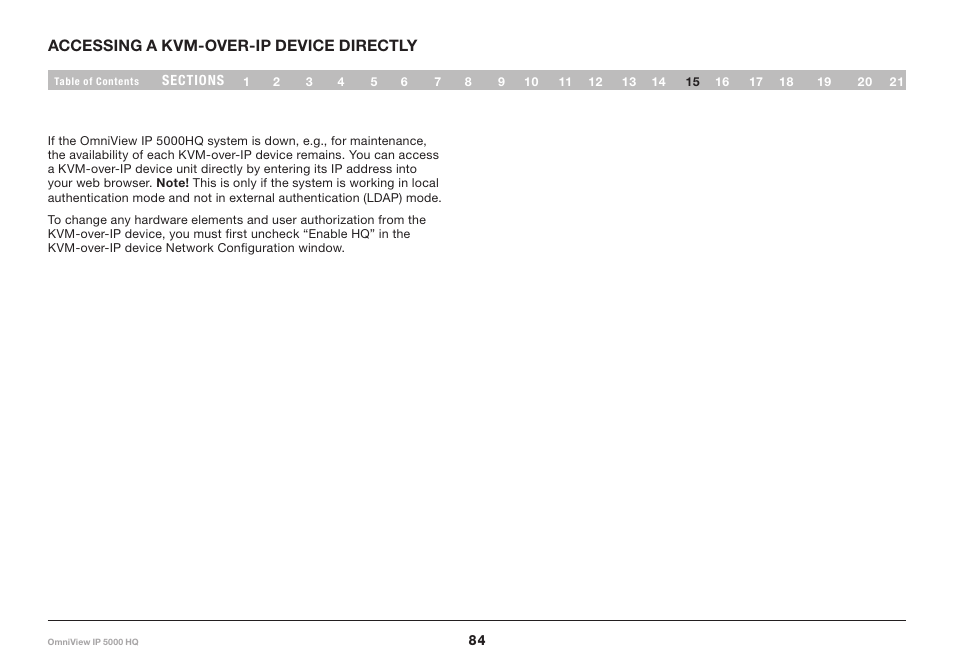 15 accessing an kvm over ip device directly | Belkin OmniViewIP 5000HQ User Manual | Page 88 / 109